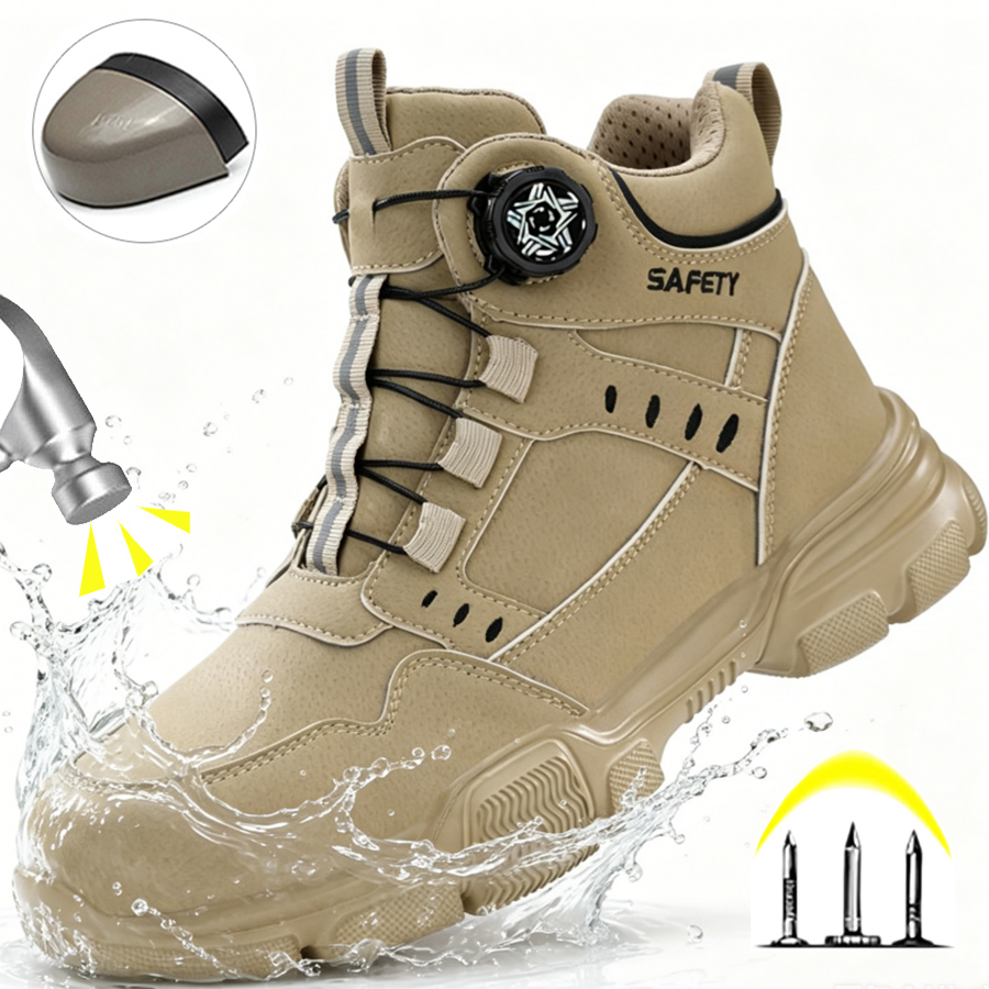 Men'S Shoes Water Resistant - Botas de trabalho masculinas com biqueira