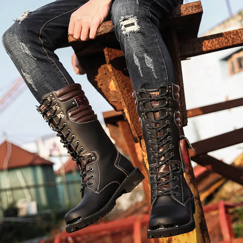 Homens joelho botas de couro a - Men'S Shoes Hoka Sale avaliação e preço