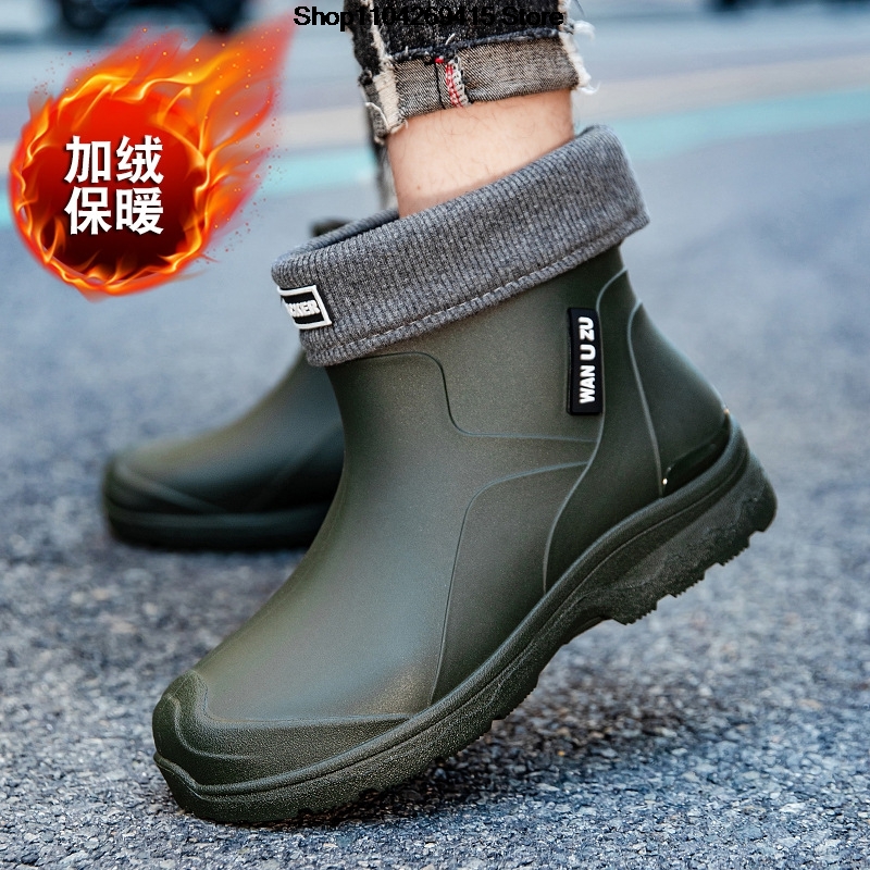 Novas Botas de Chuva Impermeáv - Men'S Shoes Water Resistant avaliação e preço