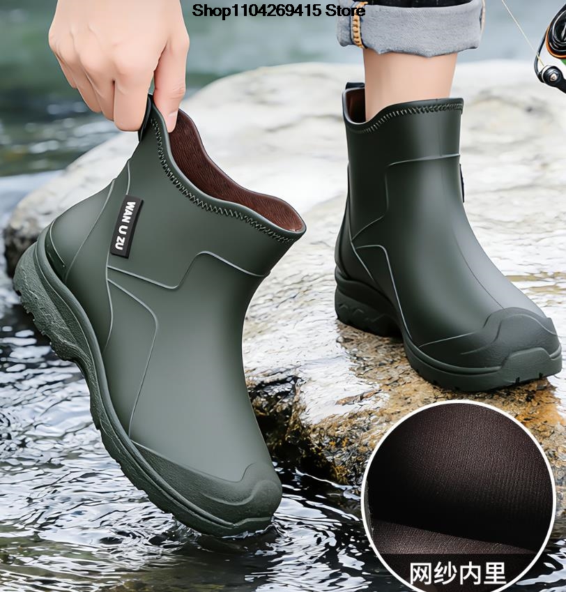 Novas Botas de Chuva Impermeáv - Men'S Shoes Water Resistant avaliação e preço